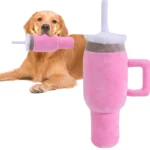 Safe Squeaky Dog Cup Toy Pink - Durable Chew Toy for Small/Medium/Large Aggressive Chewers Birthday & Exercise