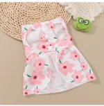 Pet Picks Summer Floral Print Dog Dress with Big Pink Bow, Sleeveless Pet Skirt for Small Puppy Cat Bichon Chihuahua Yorkie - Image 4