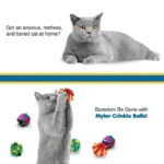 Cat Toy Sound Paper Ball Colorful Cat Scratching Teasing - Image 3
