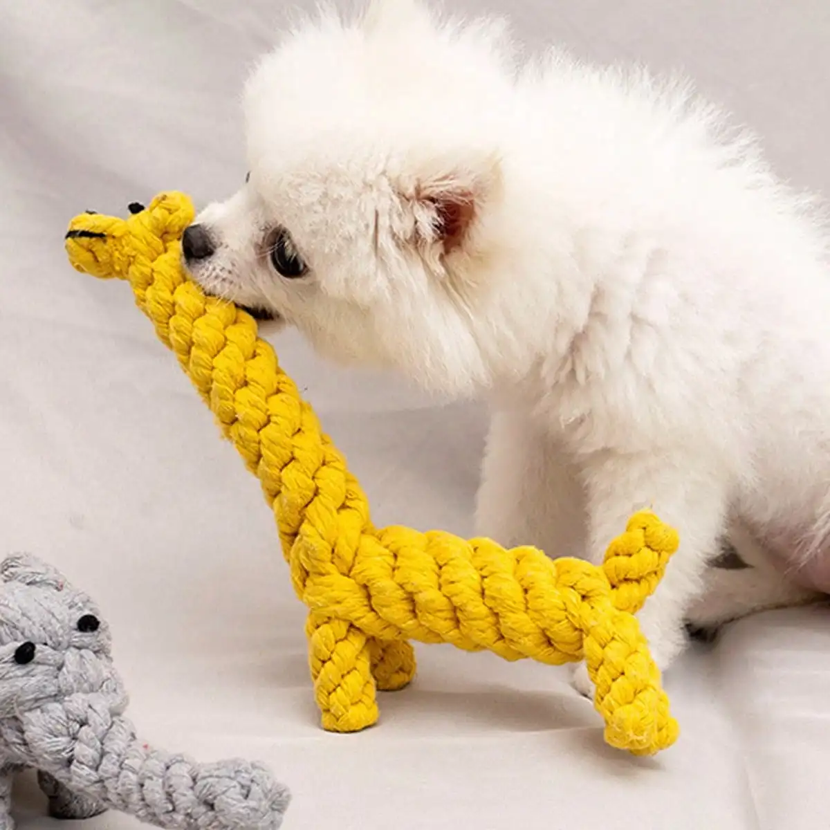 kf-S55c7f7bc1ce340288c580e18d402d290M 1pc rope knot grinding teeth resistant hand-woven animal cotton rope small and medium-sized dog pet dog toys - Image 1
