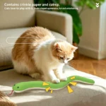 Simulated snake Dog Toy Crinkle Sound Toy Soft Linen Interactive Toy Kitten Kick Toy for Indoor Persimmon Teasing Cat Teaser