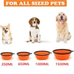 Folding Portable Silicone Dog Feeder Bowl 2 In 1 Pet Dispenser Outdoor Travel Dog Cat with Carabiner Bottle Food Water Container - Image 5