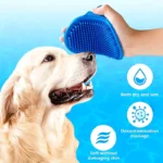 Dog Bath Brush Silicone Pet Massage Brush, Pet Shampoo Brush Massage Rubber Bathing Comb with Adjustable Circular Handle - Image 2
