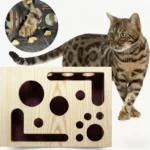 Wood Cat Maze Toys Durable Interactive Ball Pet Nail File Box Maze Tunnel Cat Sandpaper Inside Cat Exercise Kitten Supply