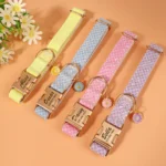 Custom Bling Nylon Dog Collar Free Engraved Puppy Dog ID Name Collars With Cute Flower Tag Accessory For Small Medium Dogs Cats - Image 3