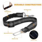 Pet Supplies Car Seat Belt Dog Seat Belt Dog Leash Vehicle Belt Adjustable Cushioning Elastic Reflective Safety Rope for Dog Cat - Image 2