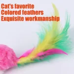 1PC Cat Interactive Cute Soft Wool Fake Mouse Colorful Feathers Fun Play Training Cat Kitten Pet Supplies - Image 3