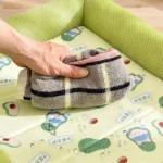 Square Cooling Puppy Bed Breathable Soft Dog Sleeping Pad Neck-protecting Dirt-resistant Pet Cooling Mat for Dogs Cats - Image 4