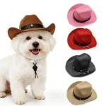 Pet Stylish Western Cowboy Hat Adjustable Headwear For Outdoor Summer Cat &Dog Accessories Travel Photography Decoration.