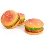 New Funny Rubber Toy Pet Dog Burger Toy Food Grade Silicone Training Play Chew Puppy Cat