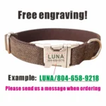 Personalized Dog Collar Customized Pet Collars Free Engraving ID Name Tag Pet Accessory Thick Suit Fiber Puppy Collar Leash - Image 4