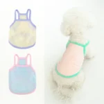 Pet Summer Breathable Ice Silk Cooling Strap Dog Cool and Comfortable Cool Clothes Solid Color Simple Dog Clothes