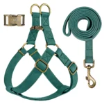 Personalized Dog Harness and Leash Set PU Leather Dogs Harness Free Engraved ID Buckle for Small Medium Large Dogs Pitbull Pug - Image 5