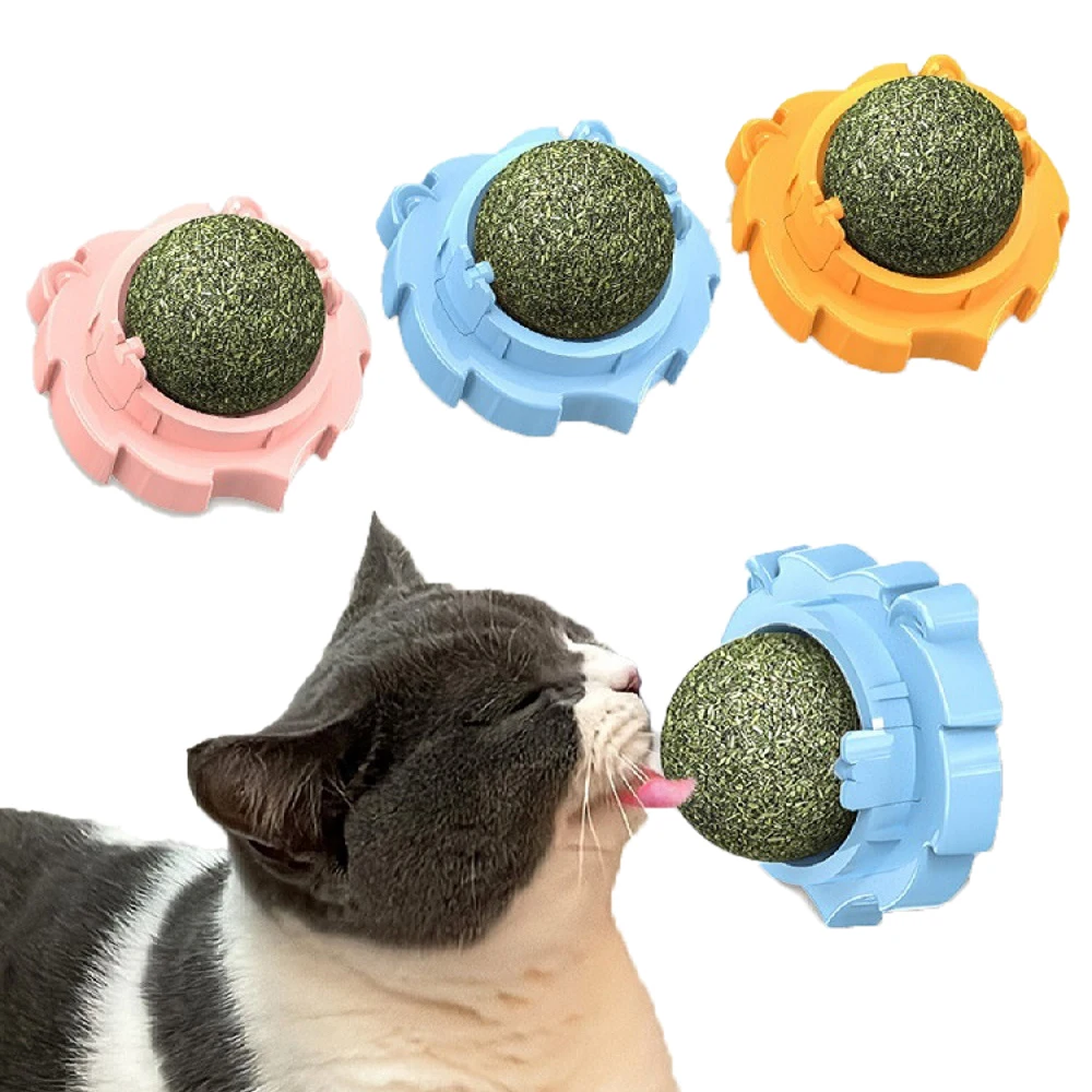kf-S5d08722f44344eaca3d228c2d25e242bc Natural Catnip Balls Lickable Cat Grass Snack Kitten Scratchers Toy Treats Chewing Fresh Breath For Small Medium Pet Cat - Image 1