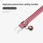Adjustable grid buckle pet collar with bell for anti suffocation cat safety collar and daily accessories for cats - Image 4