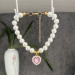 New Cute Exquisite Adjustable Cat Collar High Simulation Pearls Summer Pet Necklace Fashion Neck Decoration Supplies For Kitten - Image 4