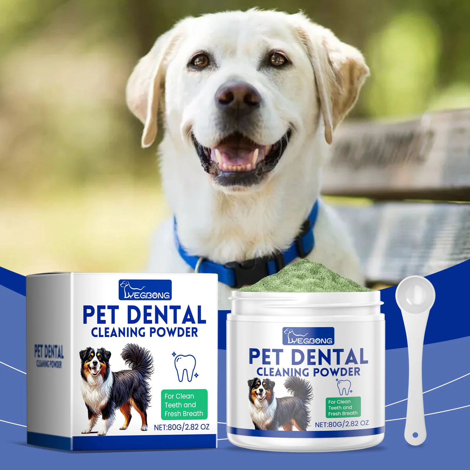 kf-S5ddf82af78644d3cbae97ba4dc7b6903Z YEGBONG Natural Fresh Breath Dog Teeth Cleaning Powder Gentle Formula for Removing Plaque and Tartar Stains - Eliminates Odor - Image 1