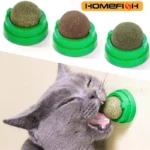 Natural Catnip Cat Wall Stick-on Ball Toy Scratchers Treats Healthy Natural Removes Balls to Promote Digestion Cat Grass Snack - Image 5