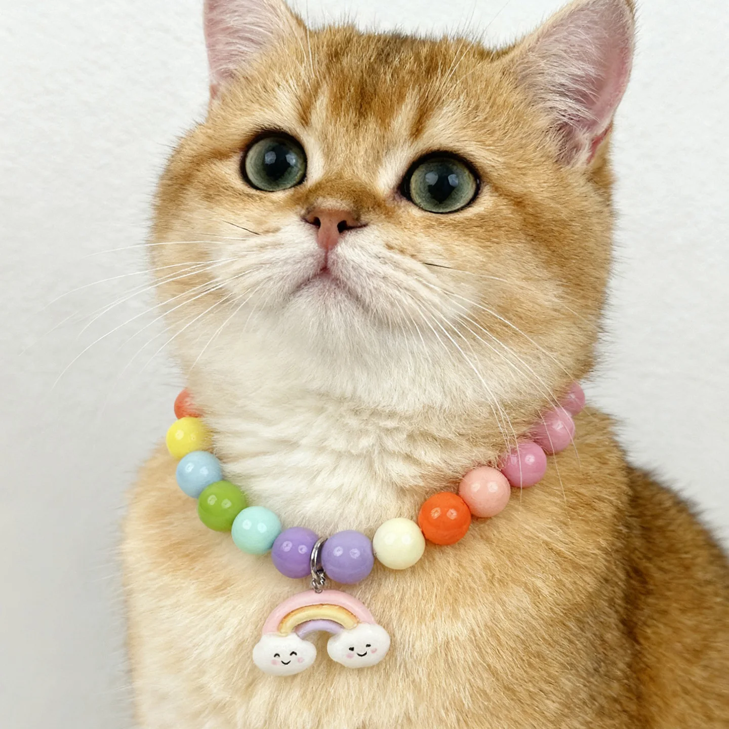kf-S5e45013353794cbaad6d71f817717dffV Sweet Cartoon Cat Pet Necklace: Handmade Beaded Adjustable Collar for Dogs & Cats - Adorable Kitten Charm Pendant for Small Pets - Image 1