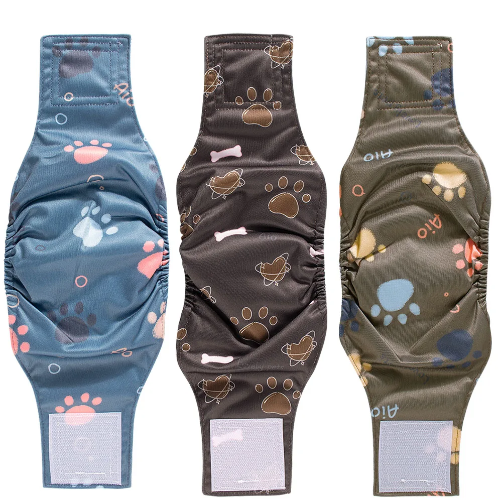 kf-S5ed2005f5b53490ba07505d5b04c4bafS BIAI 1PC Durable Washable Male Dog Diaper Wraps Pet Boy Dog Cloth Nappies Reusable Pet Doggy Underwear Pants for Male Dog Leash - Image 1
