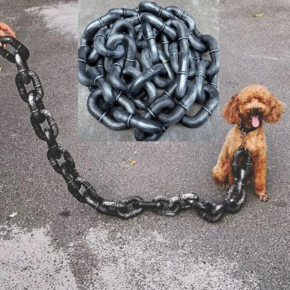 kf-S5ef0c62605694eefb687eecbc68f378f8 Sensationally Funny Pet Lead Puppy Cat Leash Big Plastic Simulated Iron Chain for Dogs Daily Walks Doggies Halloween Accessories - Image 1