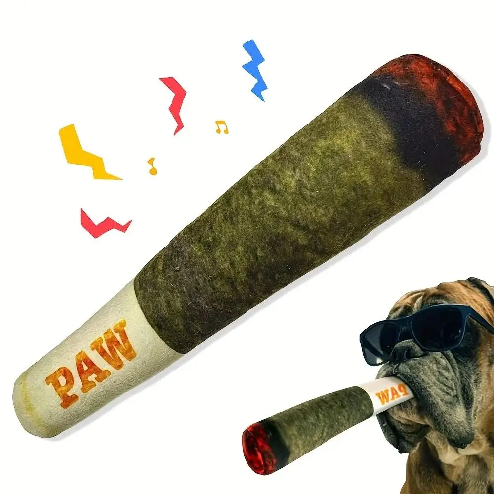 kf-S5f00ea0bff67498baf4b15521d8d660a3 Interactive Dog Joint Sound Puppy Toys Cigar For Small Resistant Squeak Dogs Indestructible Dog Plush Chewing Toy Pet Bite Toys - Image 1