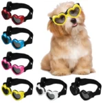 1 Pcs Heart-shaped Small Dog Sunglasses Waterproof UV Protection Dog Cat Sun Glasses with Adjustable Strap Goggles Pet Products - Image 2