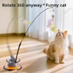 Cat Funny Cat Stick Steel Wire Long Pole Feather Cute Cat Toy Kitten Fishing Rotating Self-pleasure Relief Pet Toy - Image 3