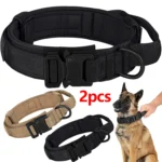 Tactical Dog Collar Adjustable Military Nylon Dog Collar with Control Handle Heavy Duty Metal Buckle for Medium Large Dogs