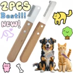 2PCS Pet Hair Removal Knife Dog Comb Beauty Tool Wooden Handle Peeling Knife Pet Hair Removal Device Cleaning Tool Pet Supplies