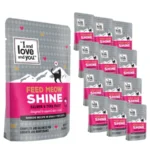 Feed Meow Shine Wet Cat Food - Salmon + Tuna - Coat and Skin Support, Grain Free, Shreeded, No Fillers, 3oz Pack of 12