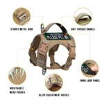 Tactical Dog Harness for Small Dogs - Military Service Dog Vest with Vertical Handle and Reflective Vest for Outdoor Training - Image 2