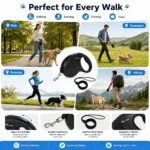 Automatic Retractable Dog Leash with Safety Wrist Strap 3M/5M Nylon Adjustable Pet Walking Lead for Dogs Cats Outdoor Training - Image 4