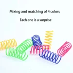 4pcs Kitten Cat Toys Wide Durable Heavy Gauge Cat Spring Toy Colorful Springs Cat Pet Toy Coil Spiral Springs Pet Intera - Image 4