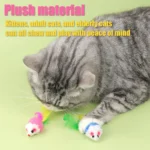 Cat Toys Sound Producing Mice Simulated Plush Colorful Feathers To Play With Cats And Mice Random Color Shipping - Image 8