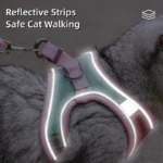 Cute Vest Cat Harness Leash Set Escape Proof Adjustable Reflective Buckle for Kitten - Image 2