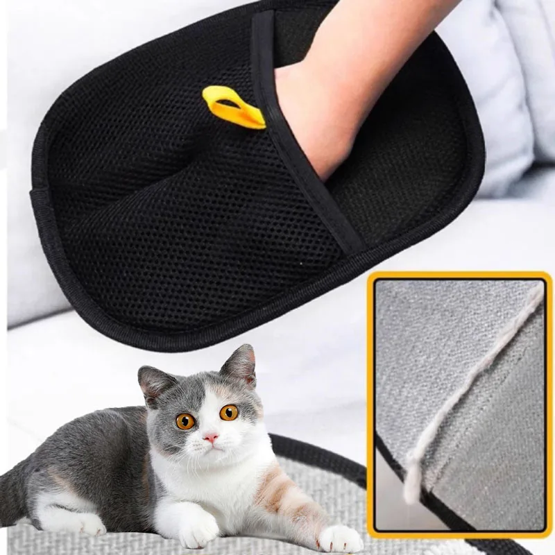 kf-S62c2222853cc4f5f818a5456f7e29039w Pet Grooming Gloves Pet Hair Remover Brush Kitten Cleaning Glove Removing Dog Cat Hair From Sofa Carpet Clothes Pet Supplies - Image 1