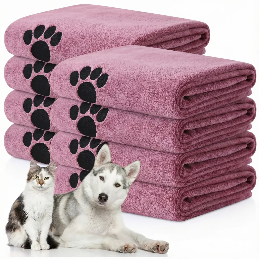 kf-S63e09d37fd5a4a4290ae218463ca90c1v Super Absorbent Dog Bath Towel - Quick-Drying Soft Pet Towel for Small Large Dogs Puppy Grooming - Image 1