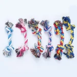 Random Color Pet Dog Toy Bite Rope Double Knot Cotton Rope Funny Cat Toy Bite Resistant and Sharp Teeth Pet Supplies Puppy Toys - Image 6