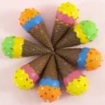 1pc - Dog Squeaky Toy - Interactive Ice Cream Cone Shaped Chew Toy for Dogs, Durable Puppy Teething Plaything for All Breed - Image 4