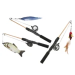 Funny Cat Stick Realistic Flexible Interactive Pulley Telescopic Fishing Rod Cat for Cats Interactive Funny Cat Toys - Image 3