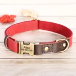 Free Custom PU Leather Dog Collar Engraved Dog Collars Adjustable Pet Buckle ID Necklace Durable for Small Medium Large Dogs Pug - Image 4