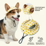 Cute Duck Printed Pet Cat Dog Hat Adjustable Cap for Cat Small Medium Puppy Corgi Pug Dachshund Outdoor Dog Costume Accessory