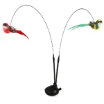 Two birds Cat teasing stick set simulation bird hands-free bird cat stick long pole double pole with bell strong suction cup cat - Image 3