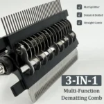 3 in 1 Pet Grooming Hair Brush Dog Deshedding Remover Double Sided Shedding Comb with Stainless Steel Teeth Fur Knot Cutter - Image 4