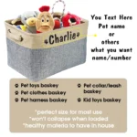 Personalized Dog Toy Basket Free Print Pet Storage Box DIY Custom Dog Name Toys Clothes Accessories Foldable Organize Storage - Image 2