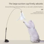 Interactive Cat Toy Handfree Cat Stick Kitten Playing Teaser Wand Toy Suction Cup Feather Wand Pet Supplies Simulation Feather - Image 7