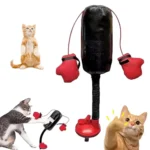 1×Paw Punch Cat Boxing Toy Cat Punching Bag with Boxing Gloves-Interactive Exercise Toy Indoor Play Durable Suction Cup Activity - Image 3