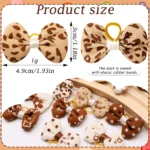 10/20/30PCS Dog Bows With Rubber Bands Handmade Brown Style Puppy Head Flower Handmade Pet Supplies For Dogs Bows Supplies - Image 2