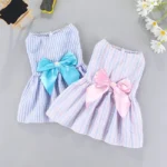 2pcs Pink & Yellow Bow-Knot Skirt For Pets In Spring/Summer For Small And Medium Sized Cats And Dogs Valentine's Day For Holiday - Image 5